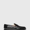 Unützer Loafer 9250 Nero Coccostampato Velours | Loafer