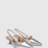 Unützer Slingback Pump 9425 Laminato Silver | Slingbacks