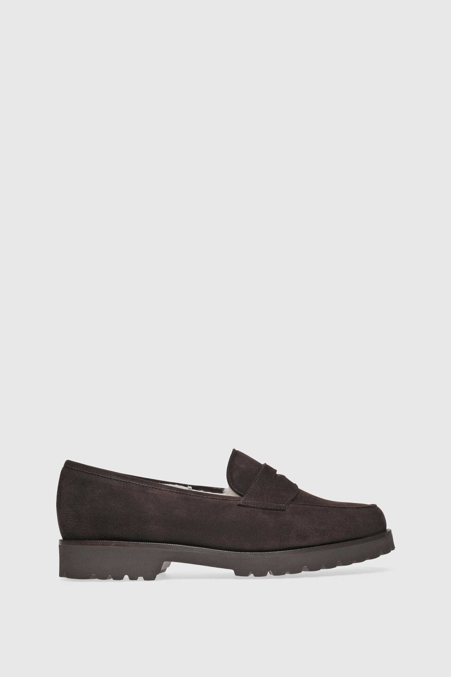 Unützer Loafer 1471 Velour Brown Shearling Latte | Loafer