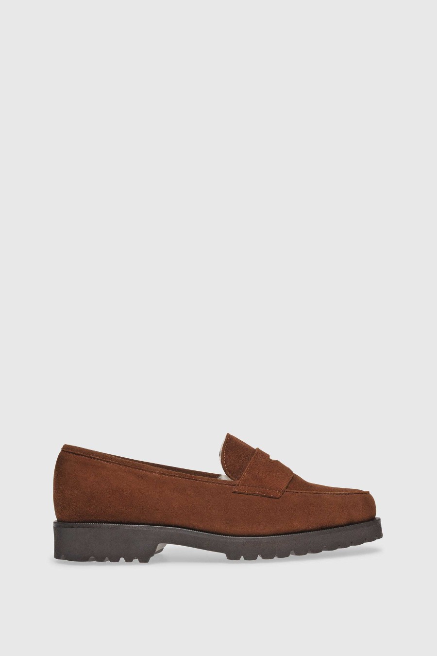 Unützer Loafer 1471 Camoscio Cognac Shearling Latte | Loafer