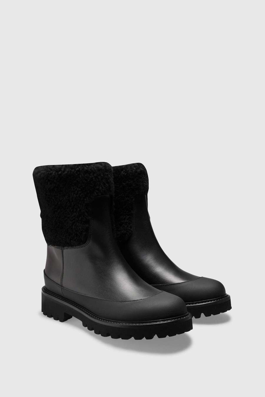 Unützer Stiefelette 8112 Calf Black Shearling Black | Booties