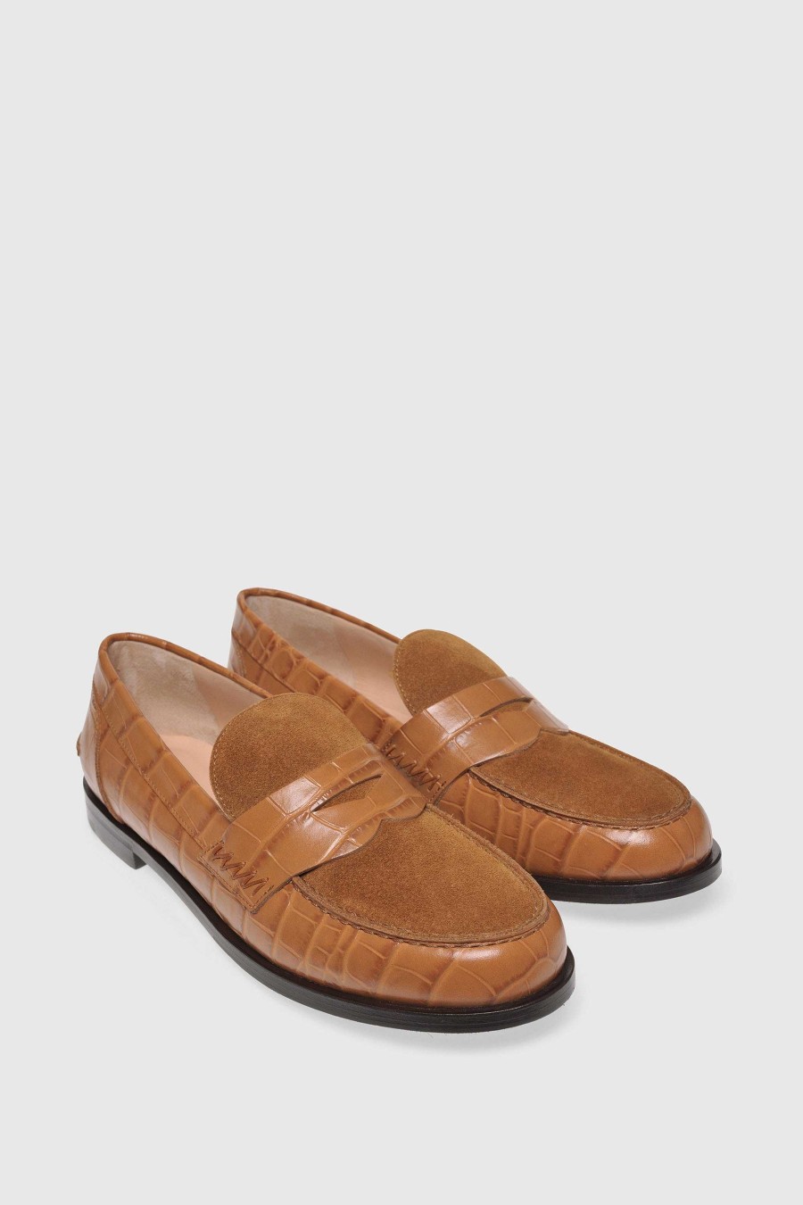 Unützer Loafer 9250 Coccoprinted Hazelnut Velours Cognac | Loafer