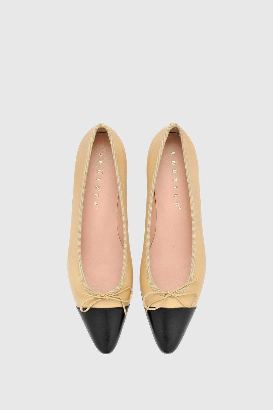 Unützer Ballerina 2056 Nappa Beige Black | Ballerinas