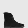 Unützer Stiefelette 1978 Velours Black Shearling Milk | Booties