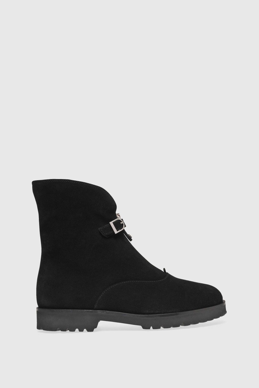 Unützer Stiefelette 1978 Velours Black Shearling Milk | Booties