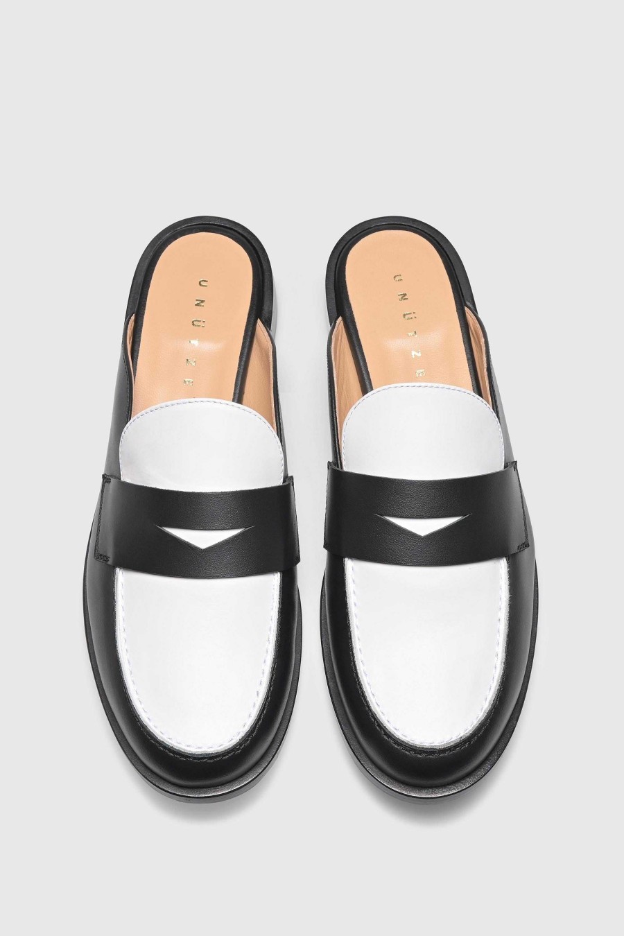 Unützer Loafer Mule 9408 Calf Black White | Mules