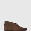 Unützer Stiefelette U96 Velor Khaki Brown Shearling Latte | Booties