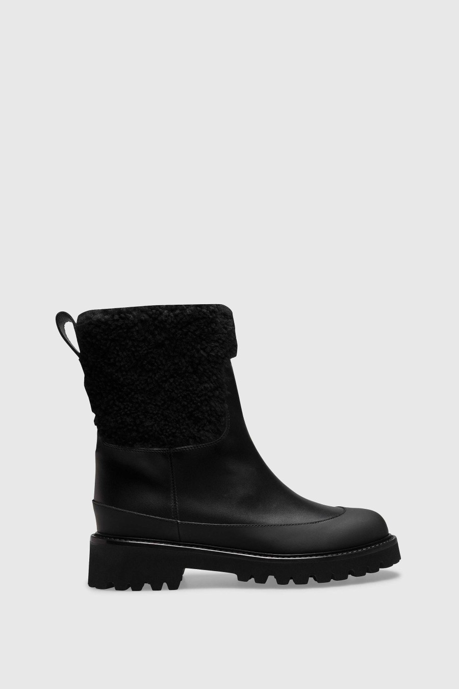 Unützer Stiefelette 8112 Calf Black Shearling Black | Booties