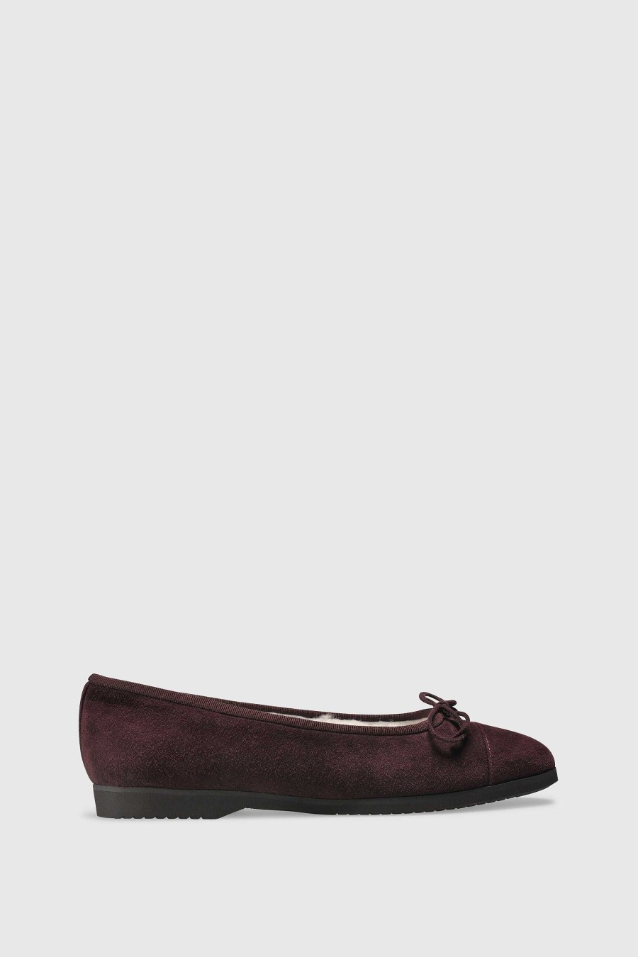 Unützer Ballerina 6114 Shearling Plum Suede | Ballerinas