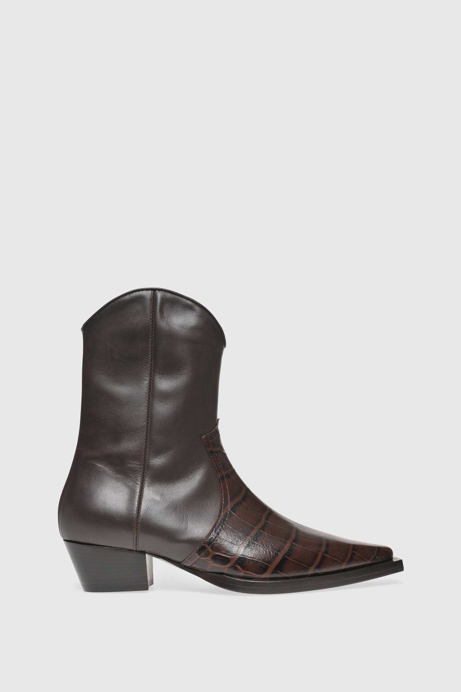 Unützer Cowboy Stiefelette 9256 Velor Cognac | Booties