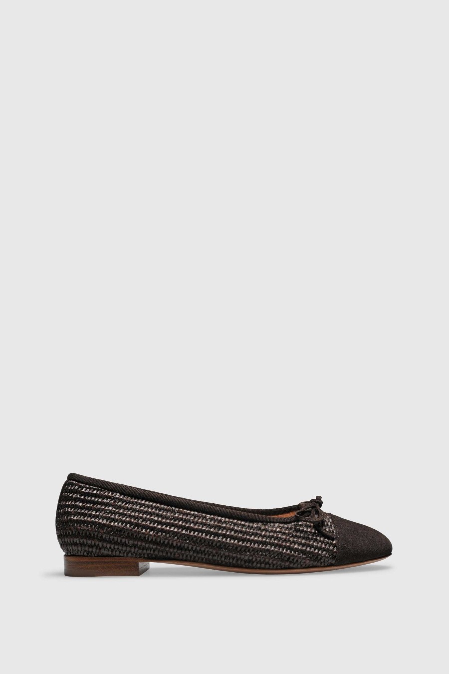 Unützer Ballerina 963 Dark Brown Raffia Velor | Ballerinas