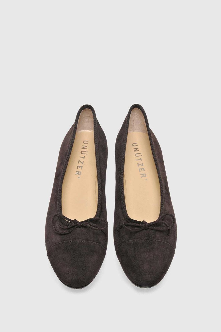 Unützer Ballerina 963 Dark Brown Suede | Ballerinas