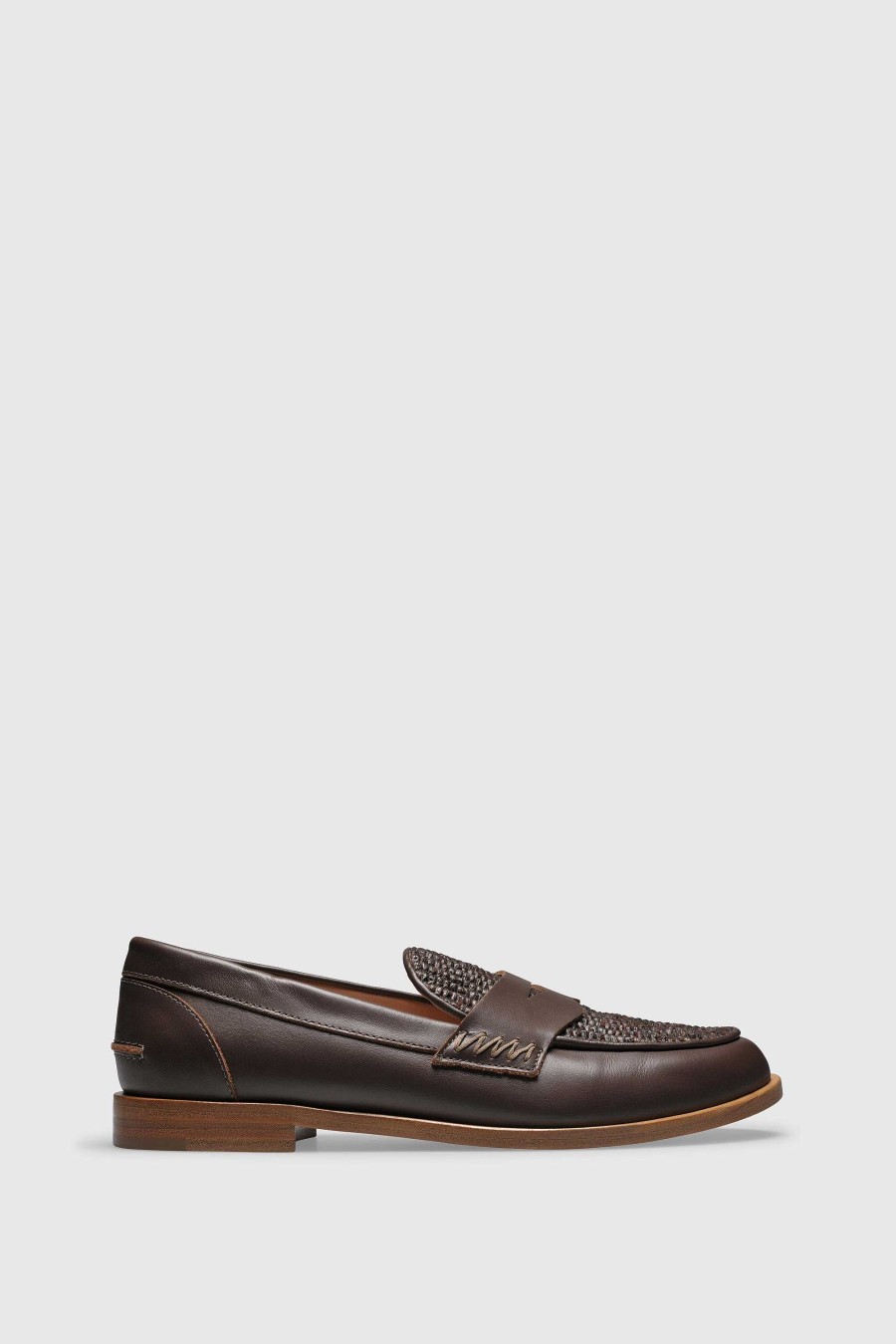 Unützer Loafer 9250 Marrone Scuro Vitello Raffia | Loafer